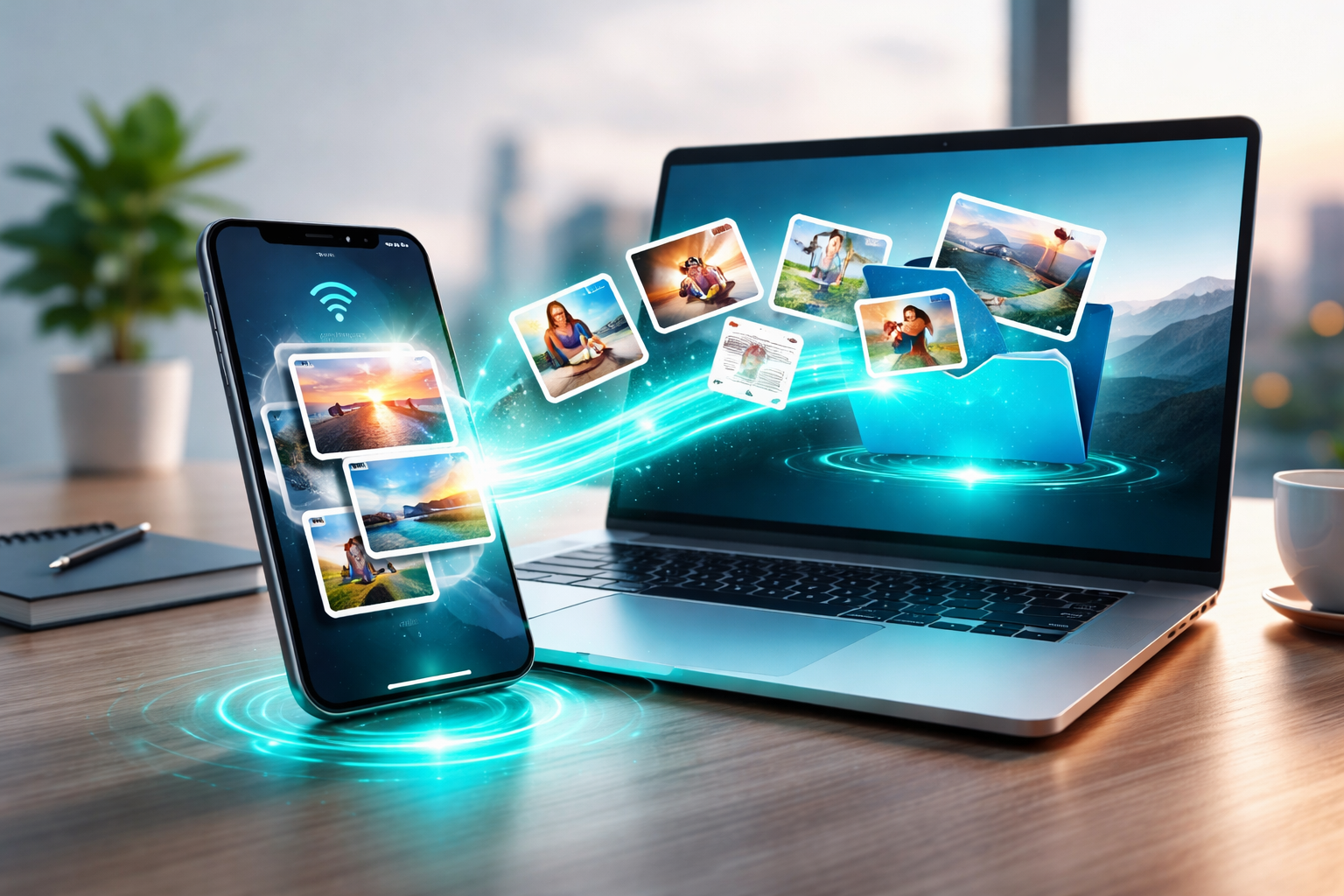 ZipSend app transferring files instantly from phone to PC